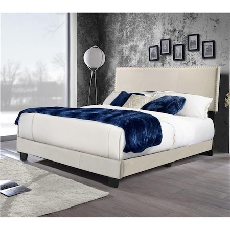 Belle Isle Furniture Royale Beige Linen Upholstered Bed- Full CAR22-0K00
